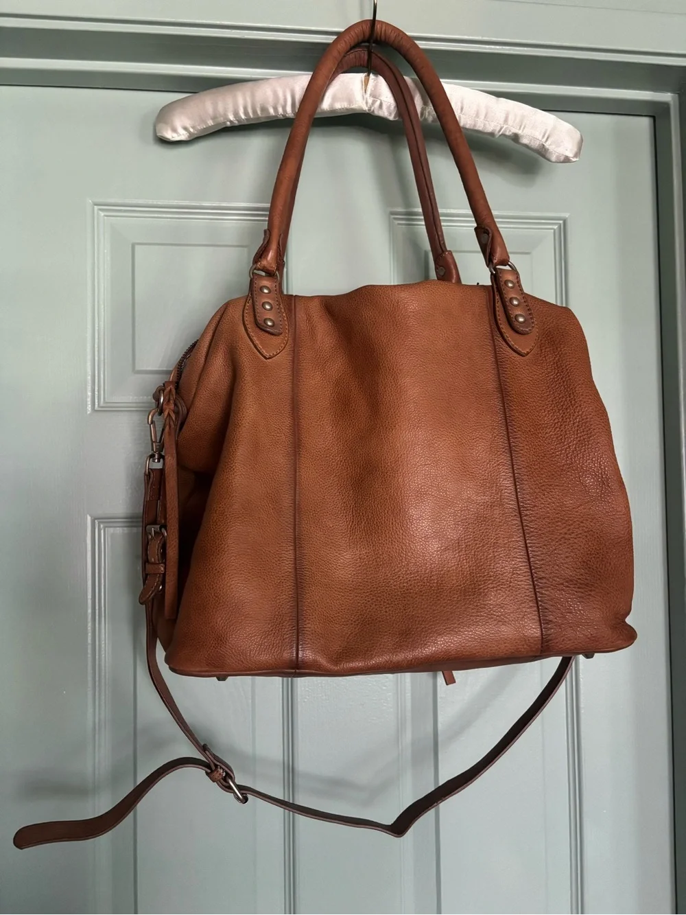 FREE PEOPLE We The Free Saddle Brown Leather Shoulder Bag